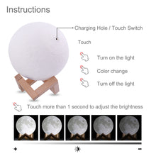 Load image into Gallery viewer, 3D MOON LAMP